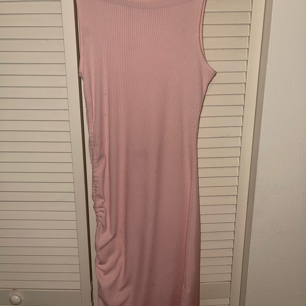 Solid Drawstring Side Bodycon Dress